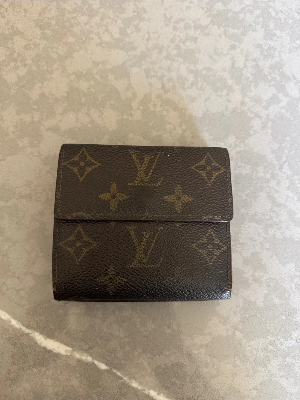 Louis Vuitton Monogram Small Fold Card Holder in Brown with Gold Snap